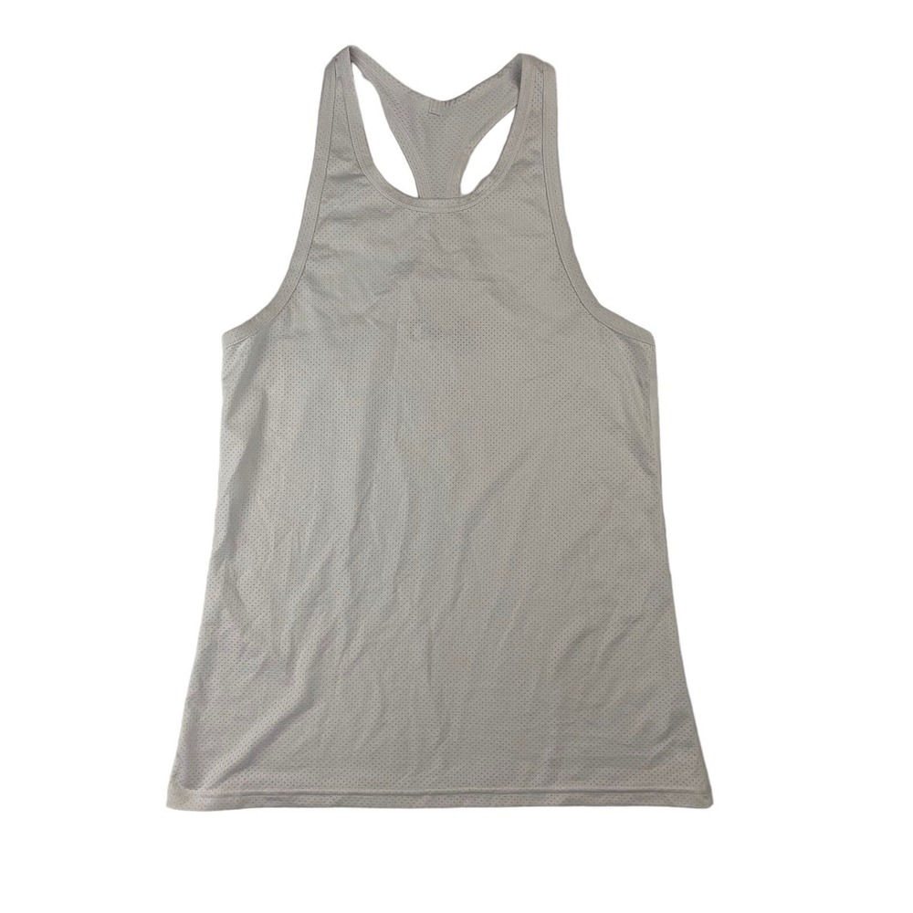 Zyia Active White Racerback Tank Top Sleeveless Sz M Scoop Neck Mesh Stretch